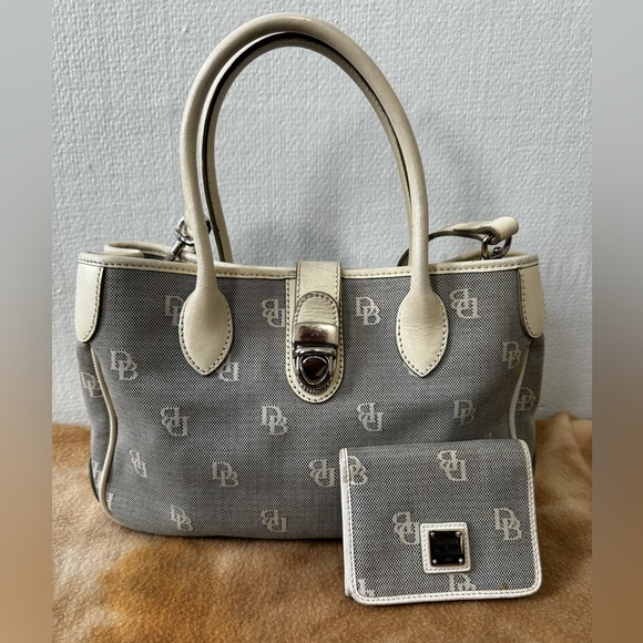 Dooney & Bourke Handbags - Dooney and Bourke Signature Canvas Satchel And Matching Wallet